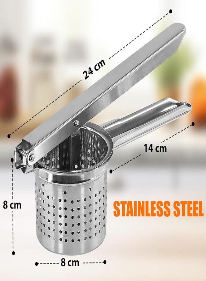 Imaashi Stainless Steel Heavy-Duty Potato Ricer & Masher - Multipurpose Food Presser for Potatoes, Pumpkins, Lemons, and Fruits - Perfect Kitchen Tool for Smooth Juices & Purees - Image 2